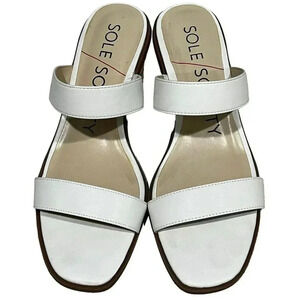 Sole Society White Slide Heels